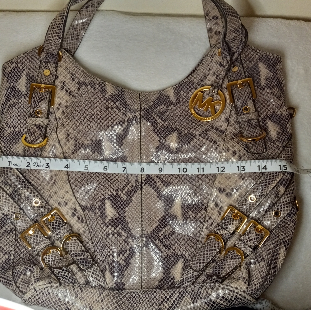 Rare Michael Kors Python Pattern Large Shoulder B… - image 8